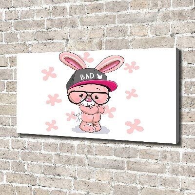 Tableau mural sur toile Lapin en casquette