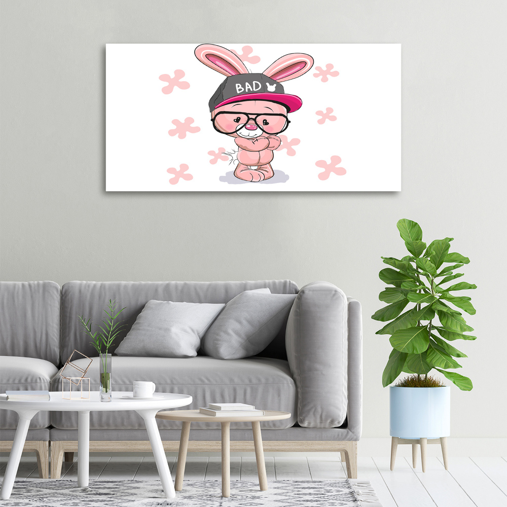 Tableau mural sur toile Lapin en casquette