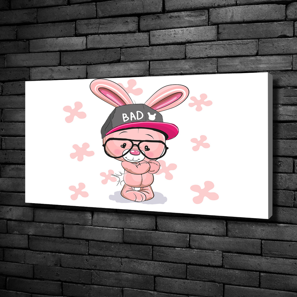 Tableau mural sur toile Lapin en casquette