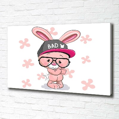 Tableau mural sur toile Lapin en casquette