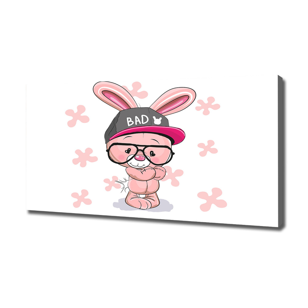 Tableau mural sur toile Lapin en casquette