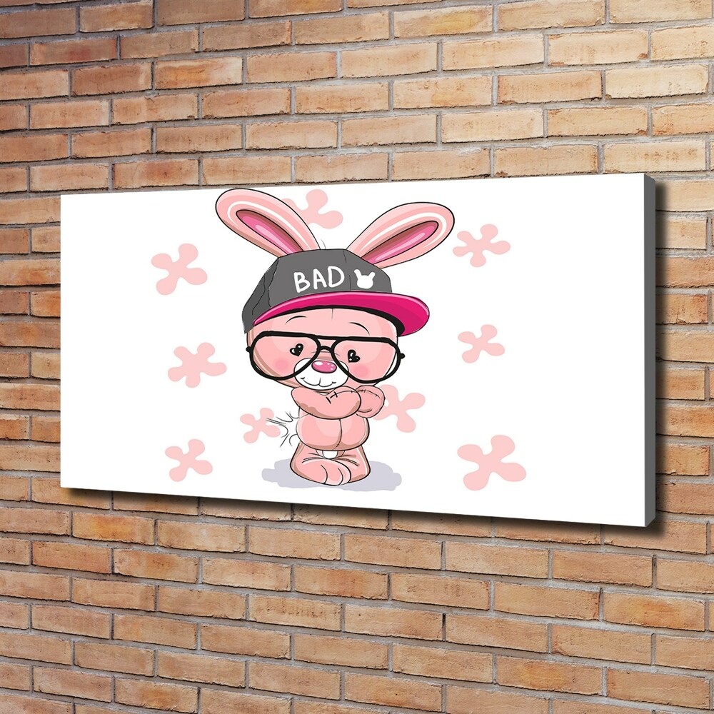 Tableau mural sur toile Lapin en casquette