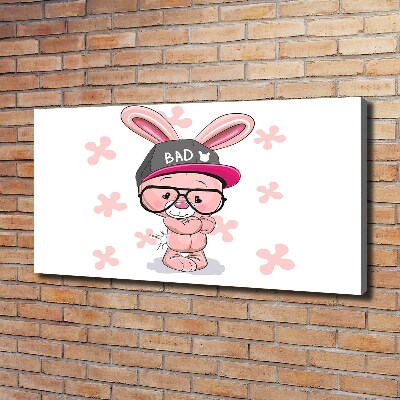 Tableau mural sur toile Lapin en casquette