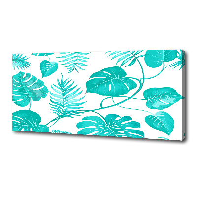 Tableau imprimé sur toile Feuilles bleues tropicales