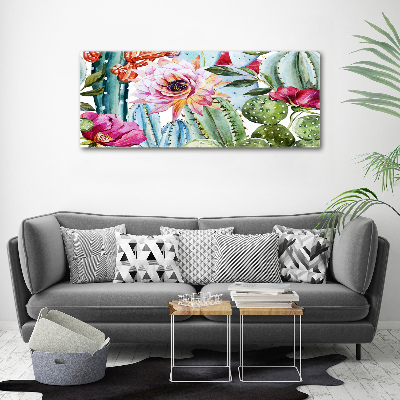 Tableau mural sur toile Cacti et fleurs