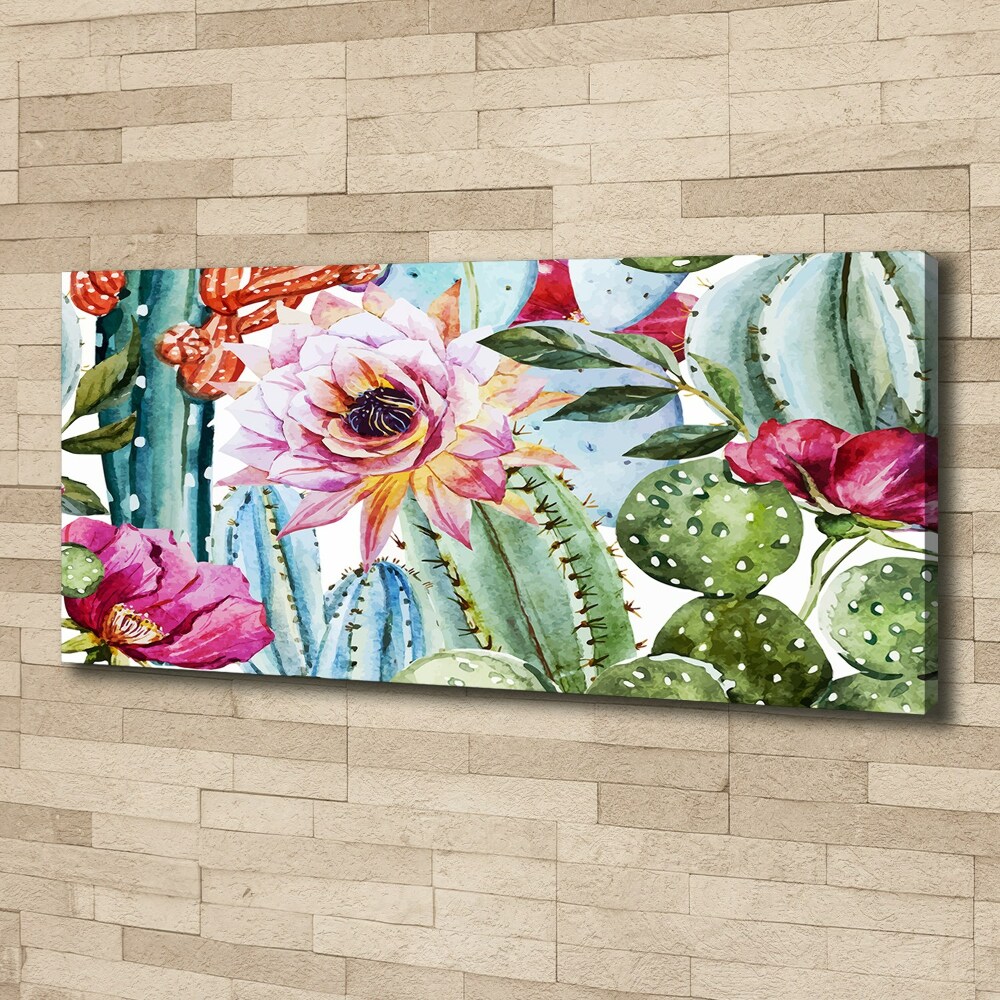 Tableau mural sur toile Cacti et fleurs