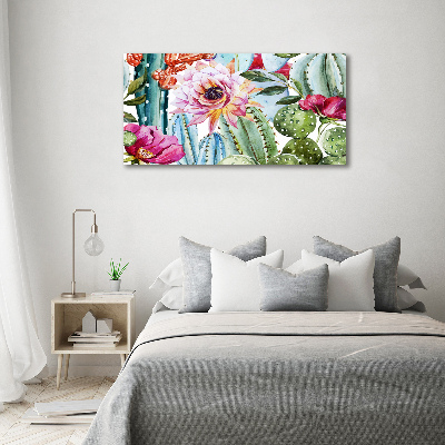 Tableau mural sur toile Cacti et fleurs