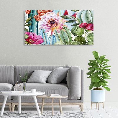 Tableau mural sur toile Cacti et fleurs