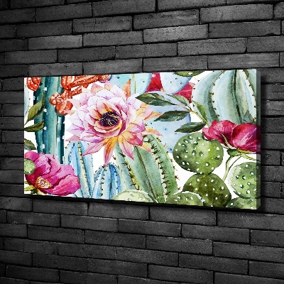 Tableau mural sur toile Cacti et fleurs