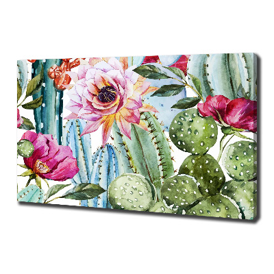 Tableau mural sur toile Cacti et fleurs