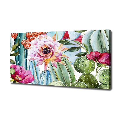 Tableau mural sur toile Cacti et fleurs