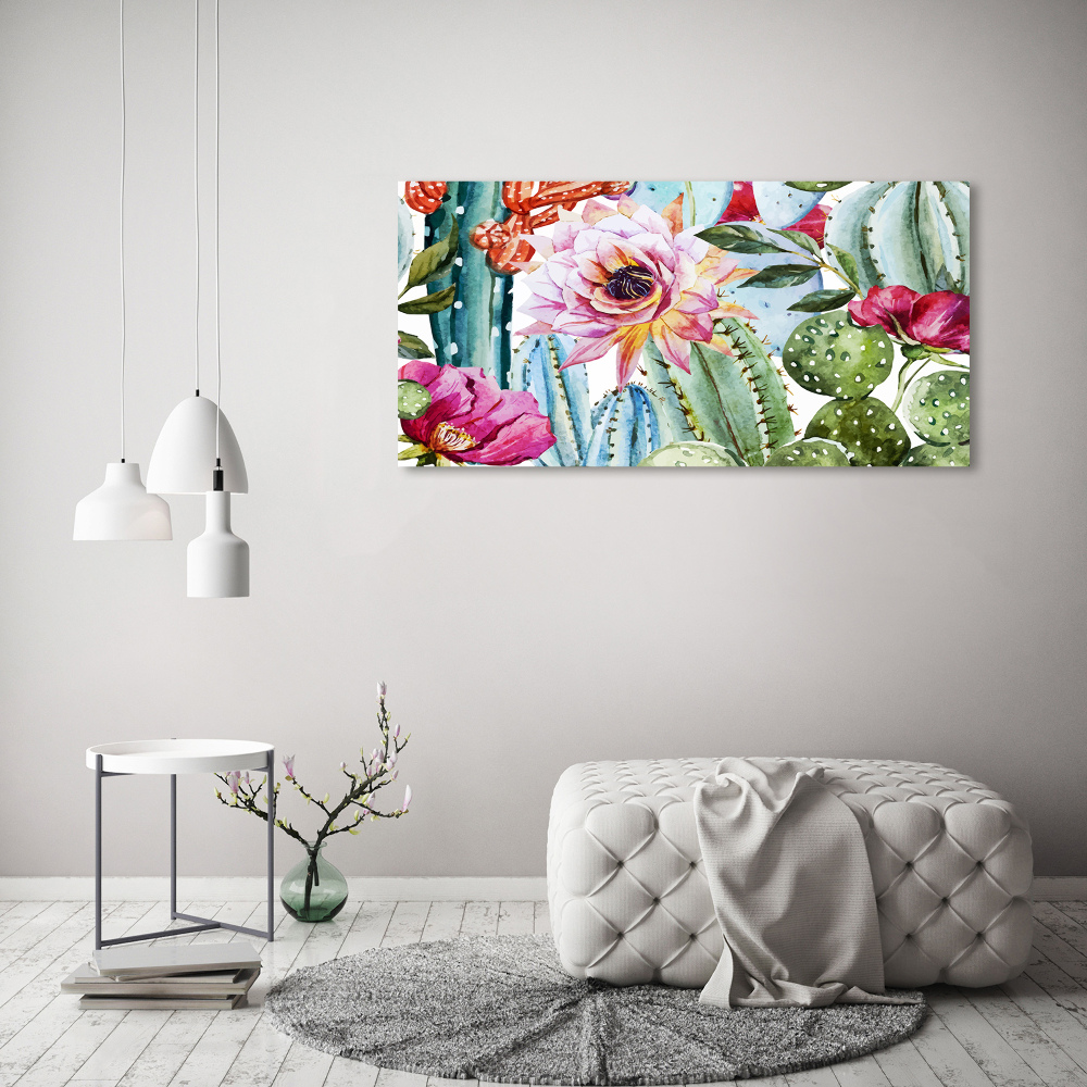 Tableau mural sur toile Cacti et fleurs