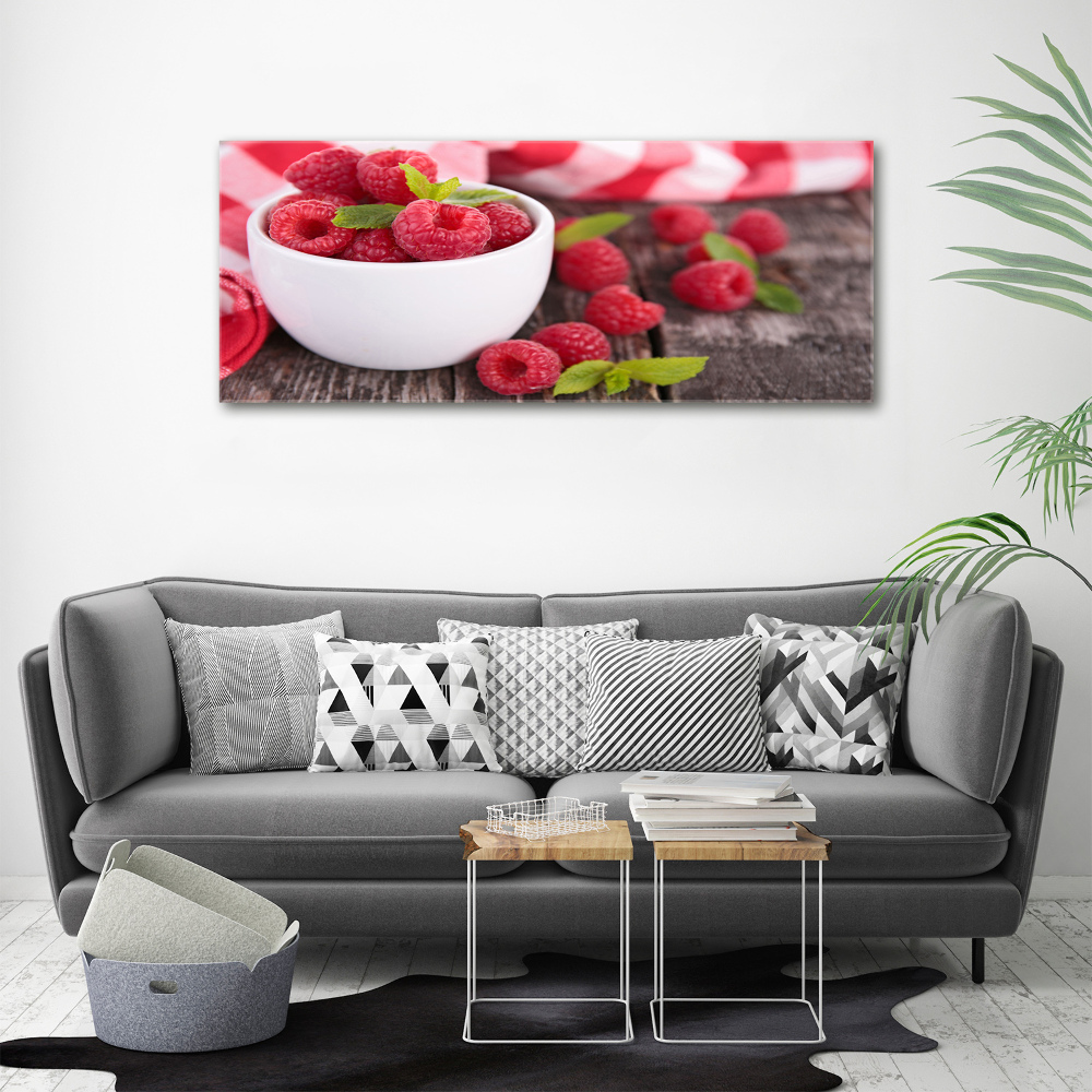 Tableau photo sur toile Framboises dans un bol