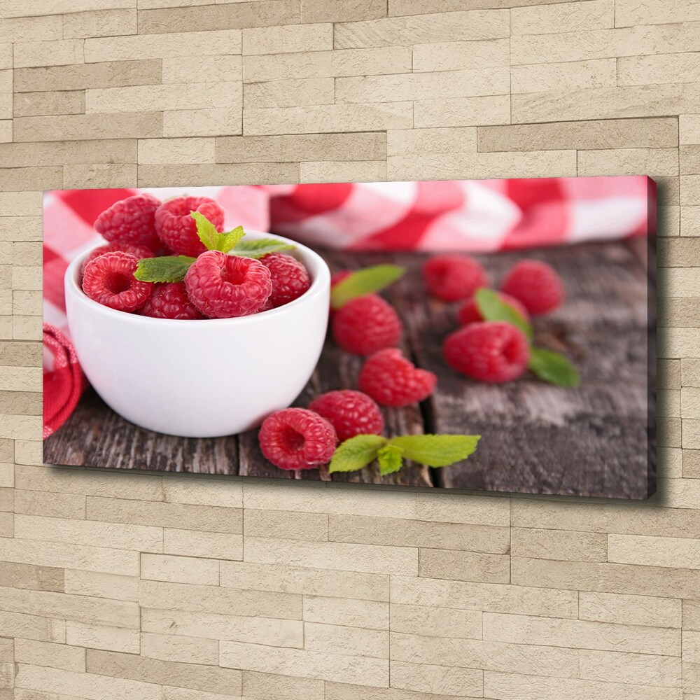 Tableau photo sur toile Framboises dans un bol