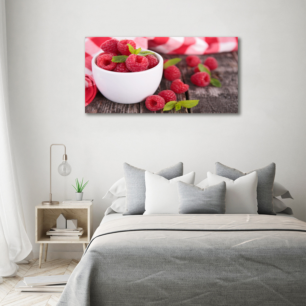 Tableau photo sur toile Framboises dans un bol