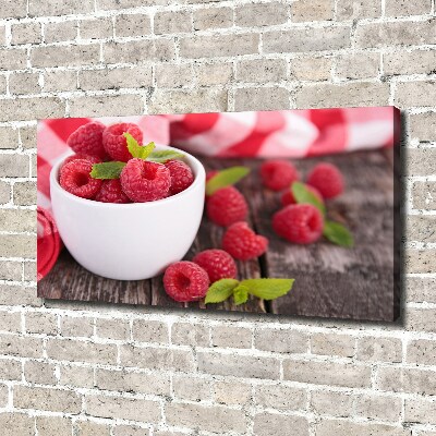 Tableau photo sur toile Framboises dans un bol