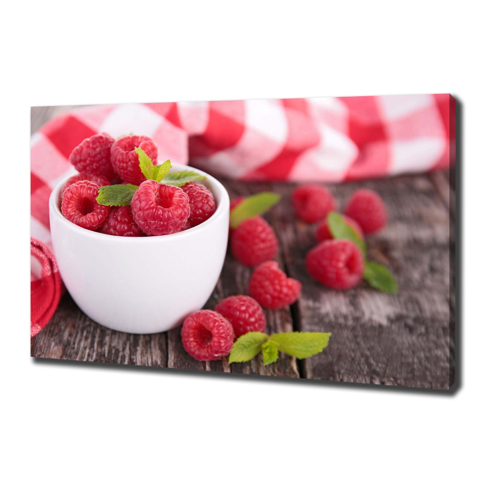 Tableau photo sur toile Framboises dans un bol