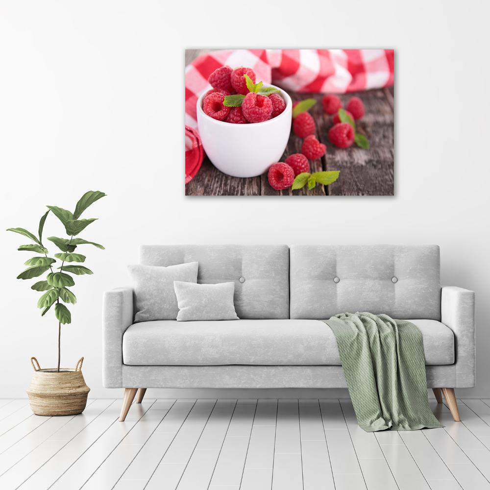 Tableau photo sur toile Framboises dans un bol