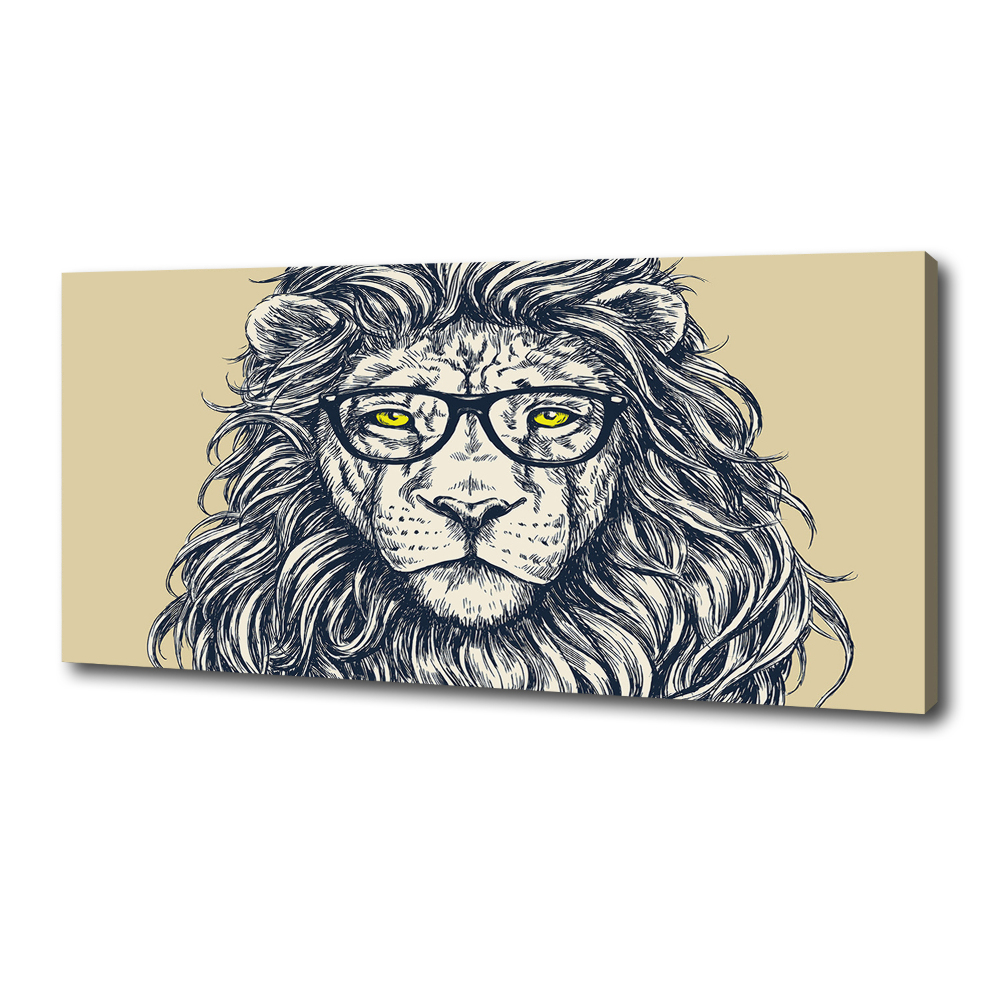 Tableau sur toile Lion hipster