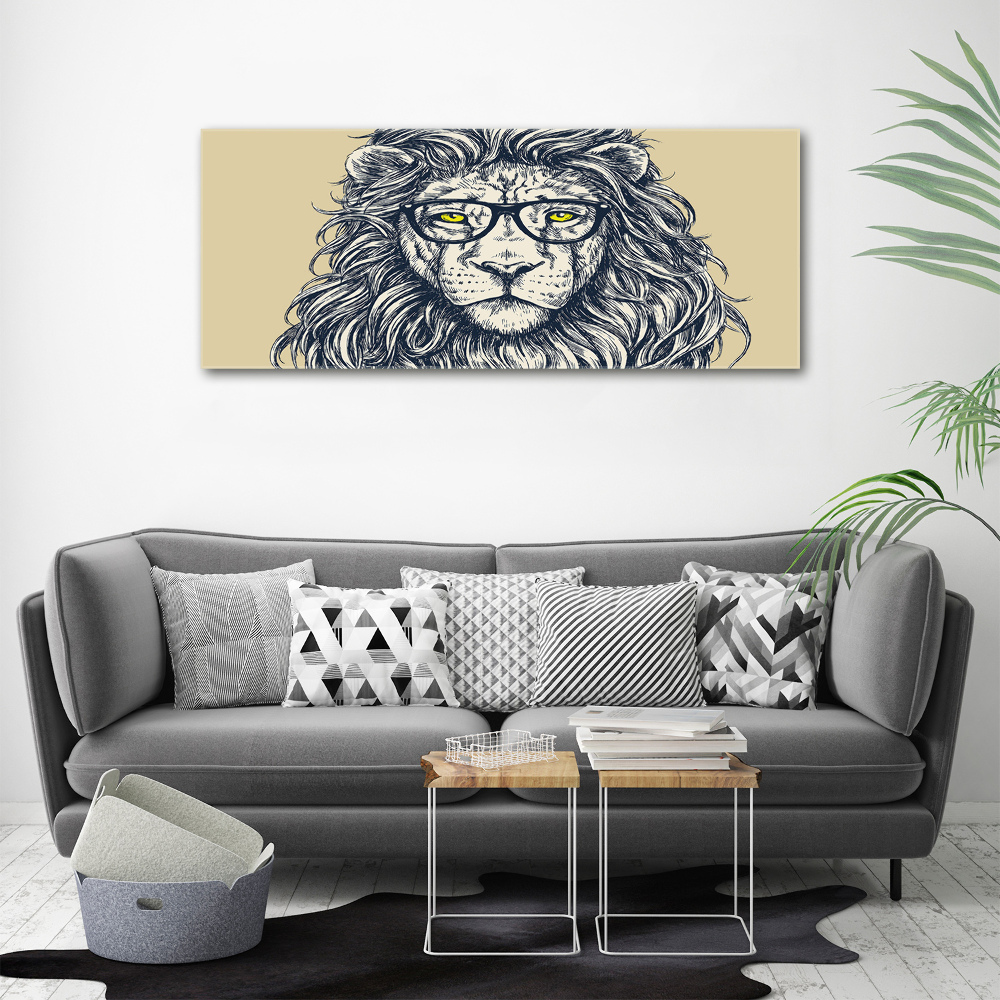 Tableau sur toile Lion hipster