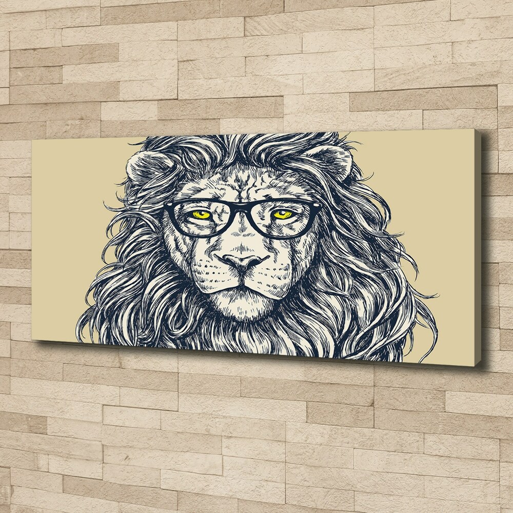 Tableau sur toile Lion hipster