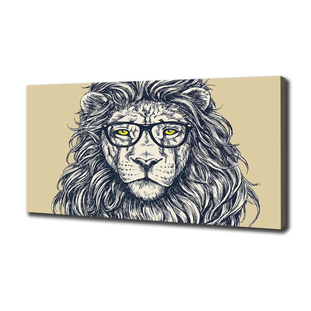 Tableau sur toile Lion hipster