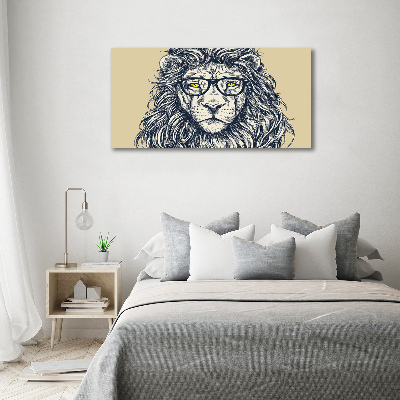 Tableau sur toile Lion hipster