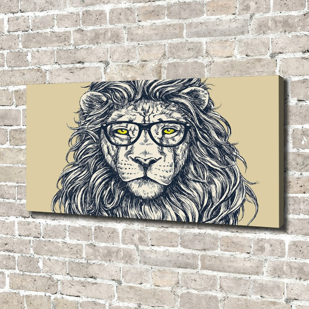 Tableau sur toile Lion hipster