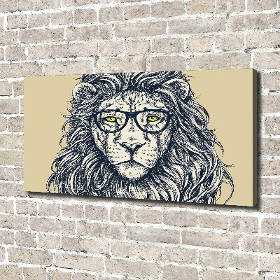 Tableau sur toile Lion hipster