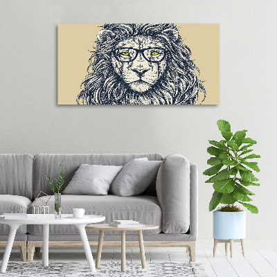 Tableau sur toile Lion hipster