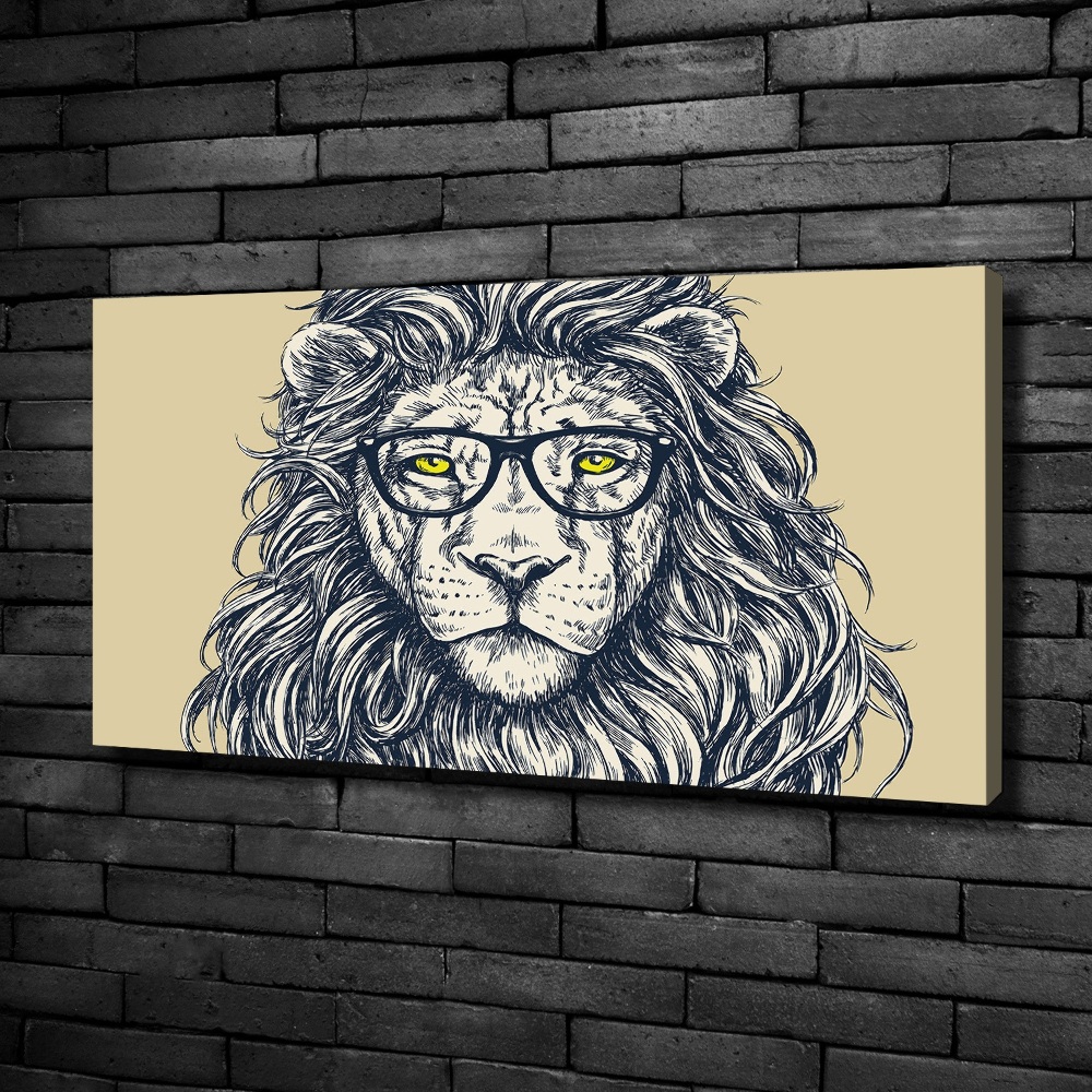 Tableau sur toile Lion hipster