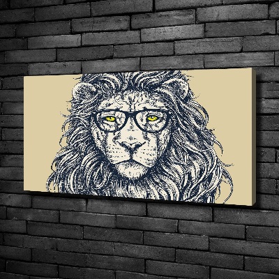 Tableau sur toile Lion hipster