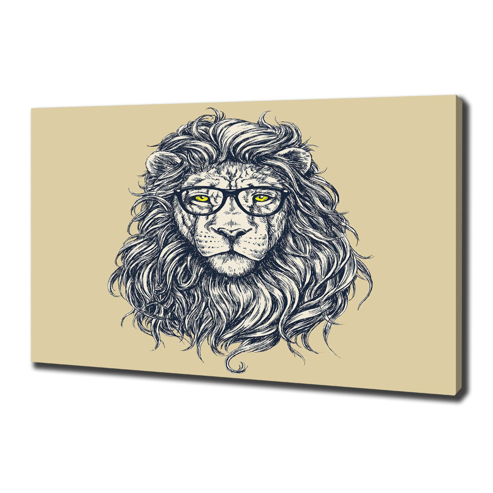 Tableau sur toile Lion hipster