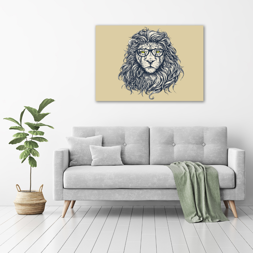 Tableau sur toile Lion hipster