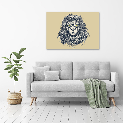 Tableau sur toile Lion hipster