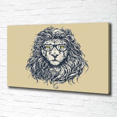 Tableau sur toile Lion hipster