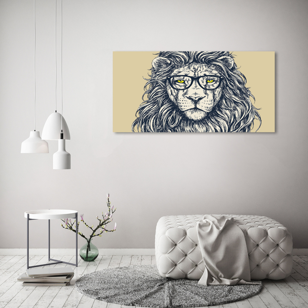 Tableau sur toile Lion hipster