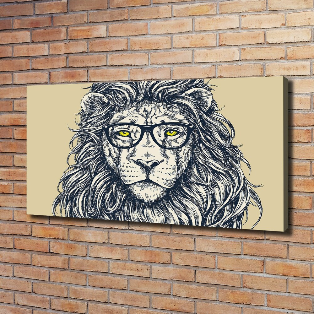 Tableau sur toile Lion hipster