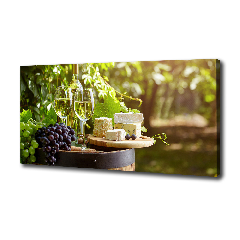 Tableau mural sur toile Vin et en-cas