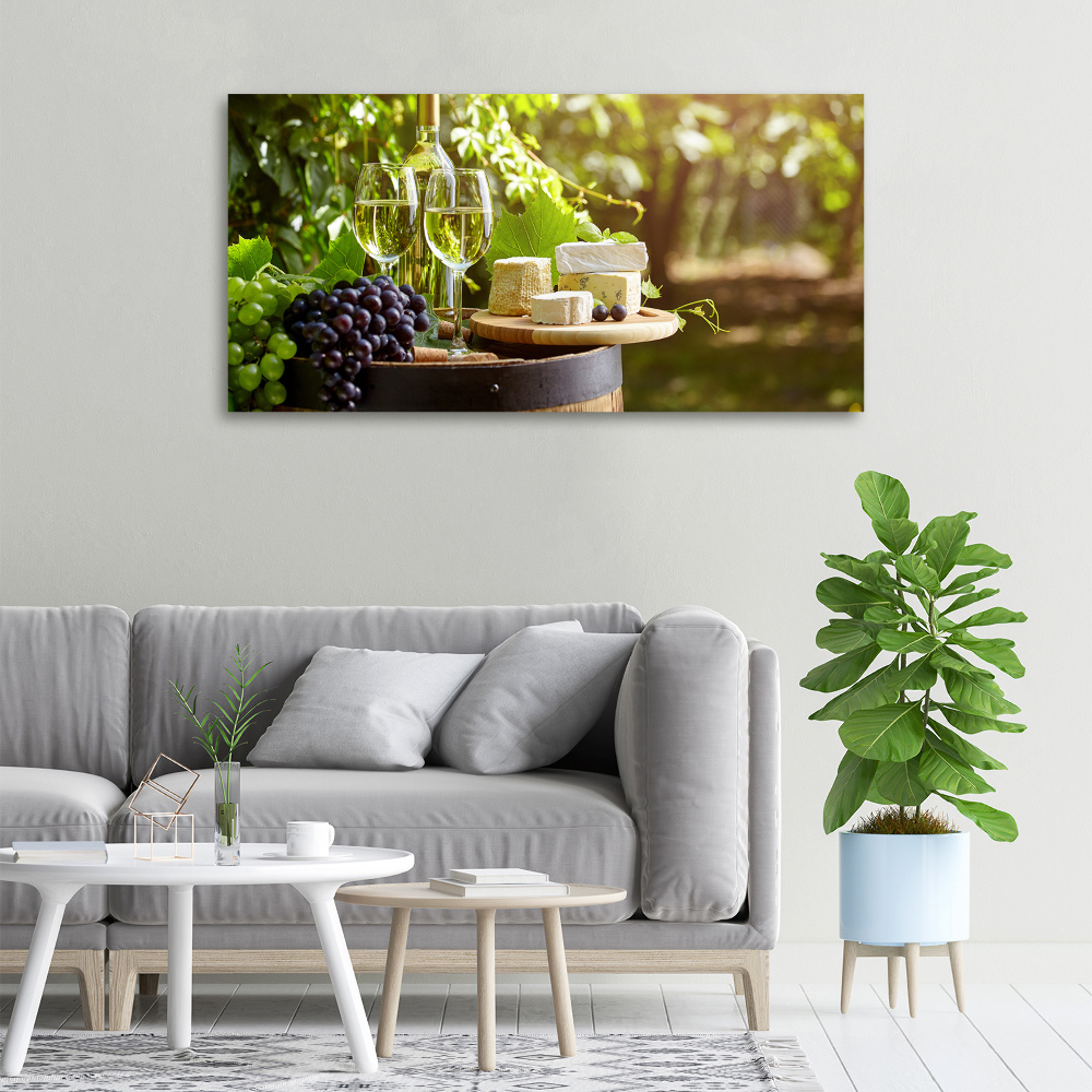 Tableau mural sur toile Vin et en-cas