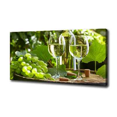 Tableau imprimé sur toile Vin blanc et fruits