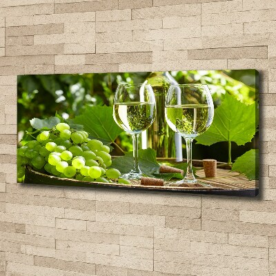 Tableau imprimé sur toile Vin blanc et fruits