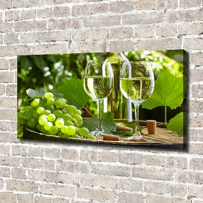 Tableau imprimé sur toile Vin blanc et fruits