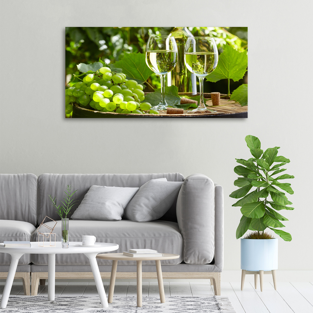 Tableau imprimé sur toile Vin blanc et fruits