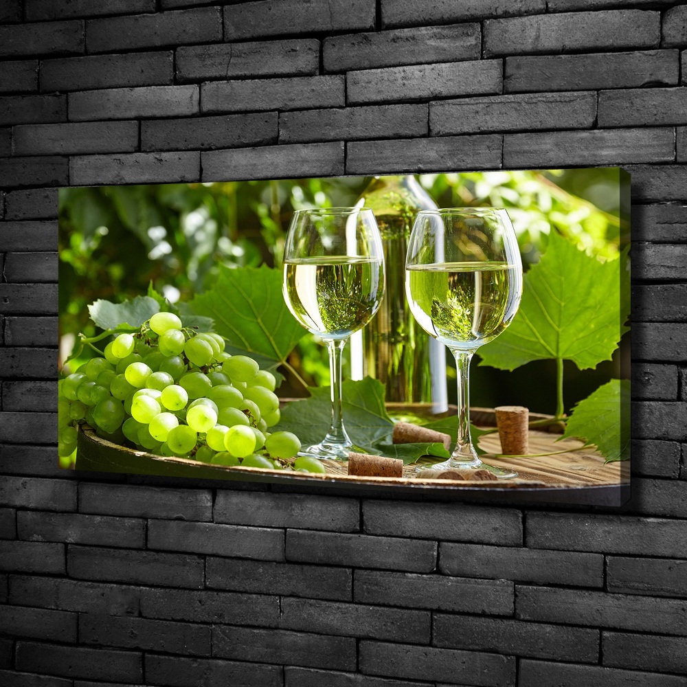 Tableau imprimé sur toile Vin blanc et fruits