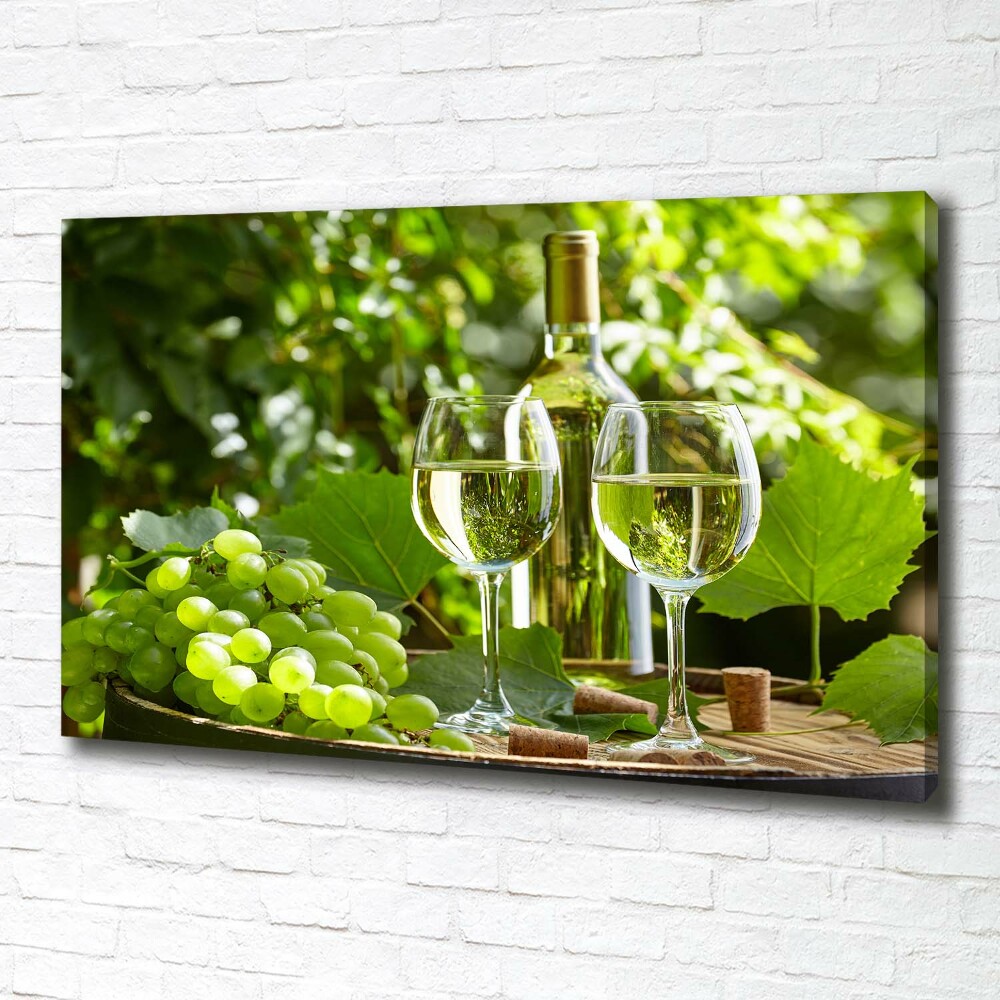 Tableau imprimé sur toile Vin blanc et fruits