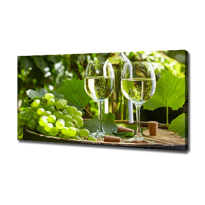 Tableau imprimé sur toile Vin blanc et fruits