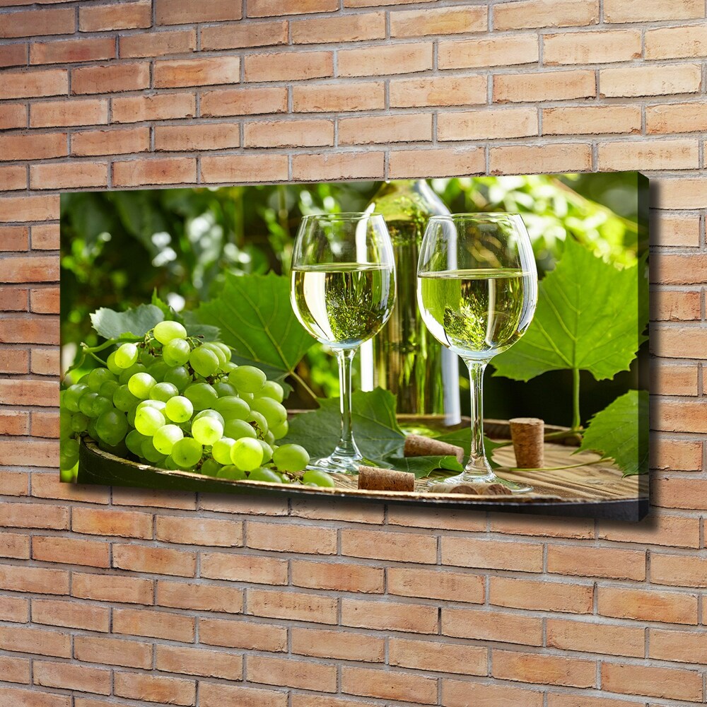 Tableau imprimé sur toile Vin blanc et fruits