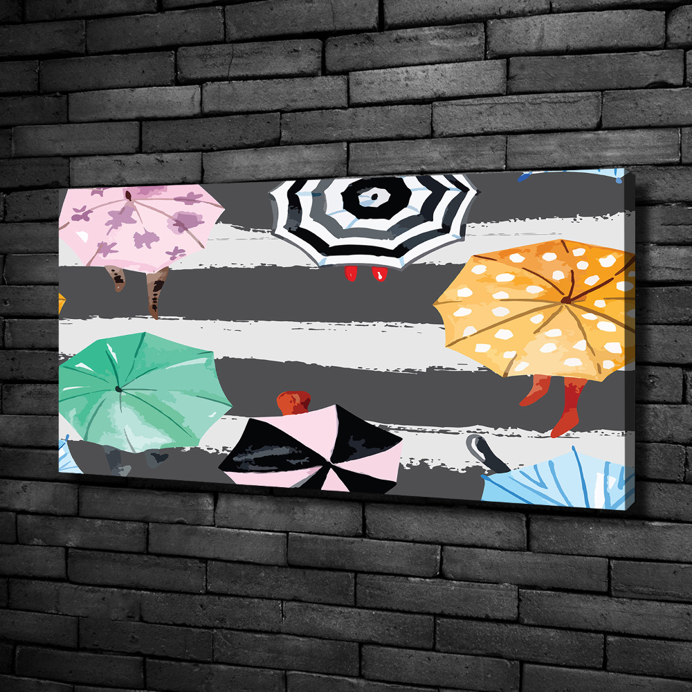 Tableau sur toile Parapluies colorés