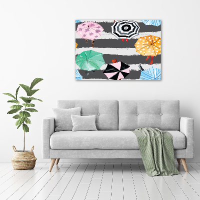 Tableau sur toile Parapluies colorés